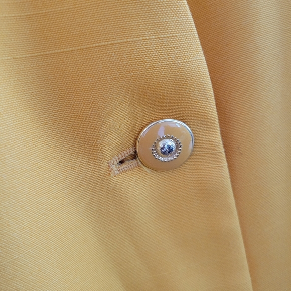 Vintage Oleg Cassini Suit Jacket / Goldenrod / Oversized / Tagged Size 16 - Picture 2 of 8